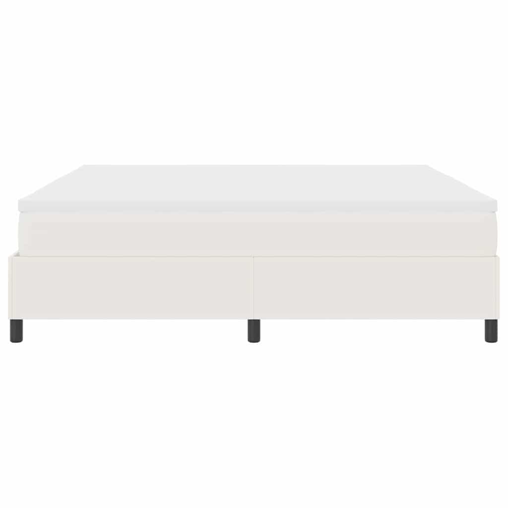Box spring seng Creme og hvid 200 x 200 cm Velourstof