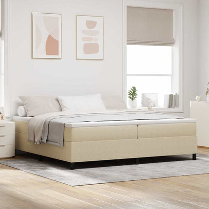 Box spring seng Lys Grå og Hvid 200 x 200 cm Velourstof