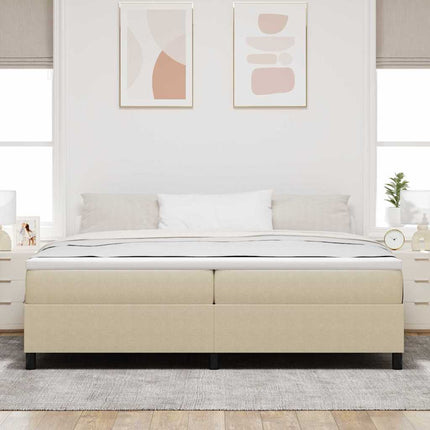 Box spring seng Lys Grå og Hvid 200 x 200 cm Velourstof