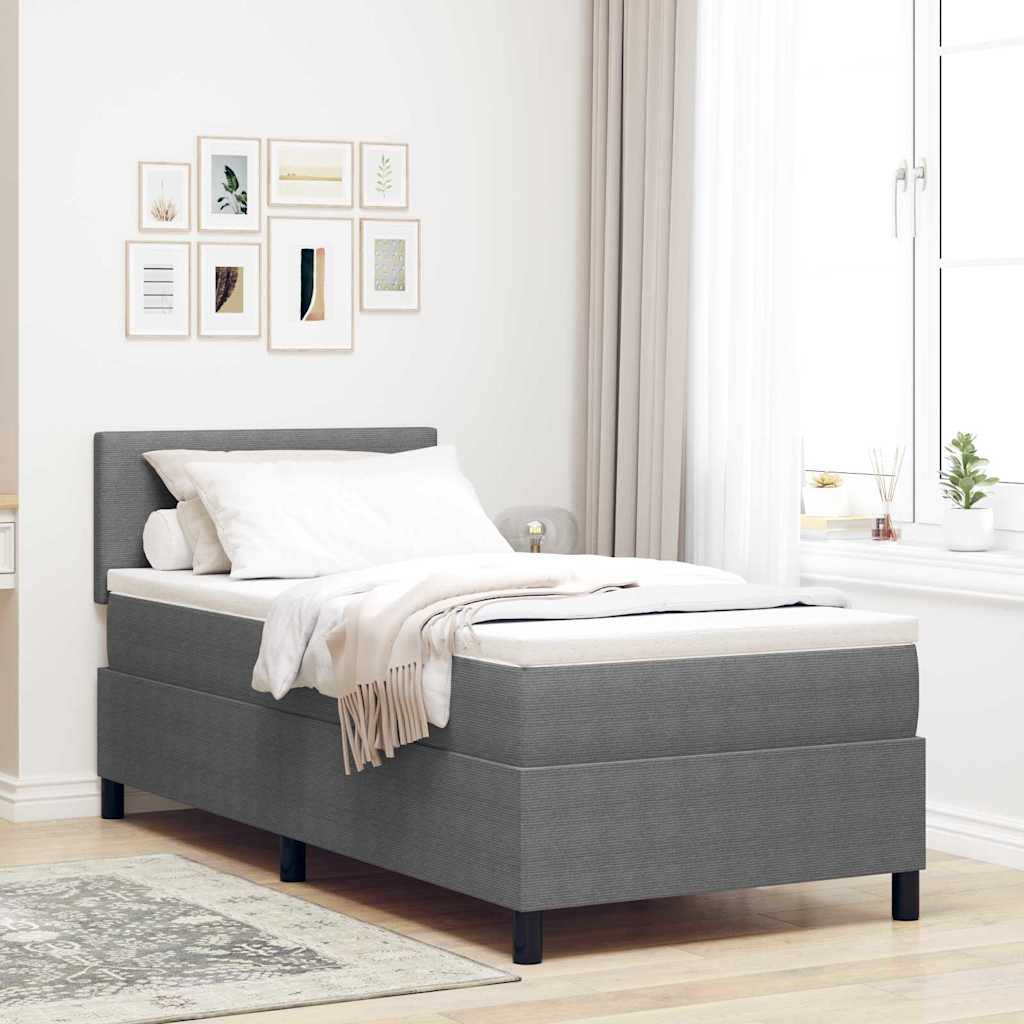 Box spring seng Lys Gr og Hvid 80 x 200 cm Velourstof