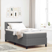 Box spring seng Lys Grå og Hvid 80 x 200 cm Velourstof