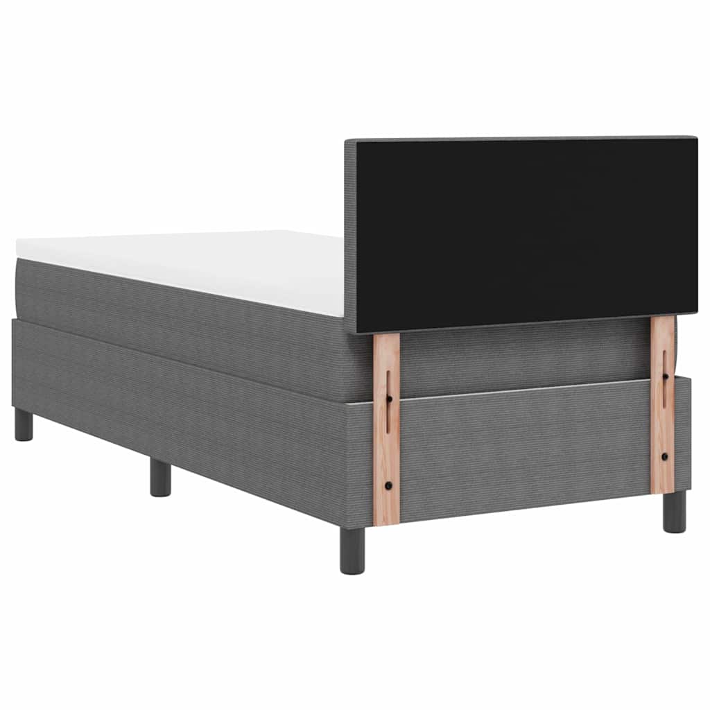 Box spring seng Lys Grå og Hvid 80 x 200 cm Velourstof