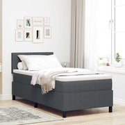 Box spring seng Mørkegrå og Hvid 80 x 200 cm Velourstof