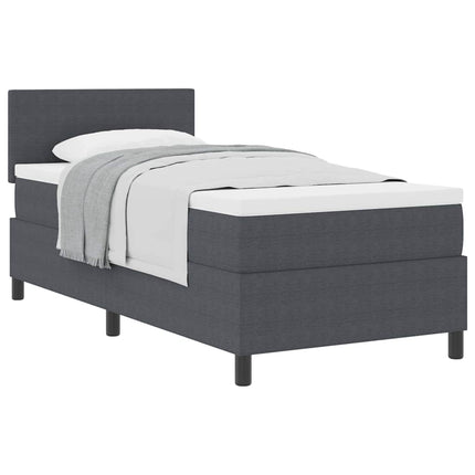 Box spring seng Mørkegrå og Hvid 80 x 200 cm Velourstof