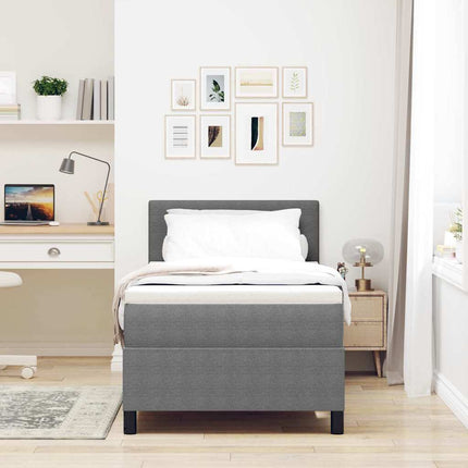 Box spring seng Lys Grå og Hvid 100 x 200 cm Velourstof