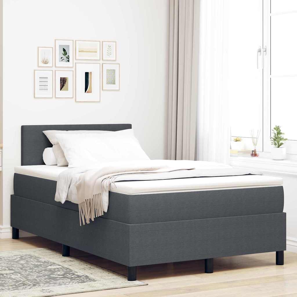 Box spring seng Mrkegr og Hvid 120 x 190 cm Velourstof