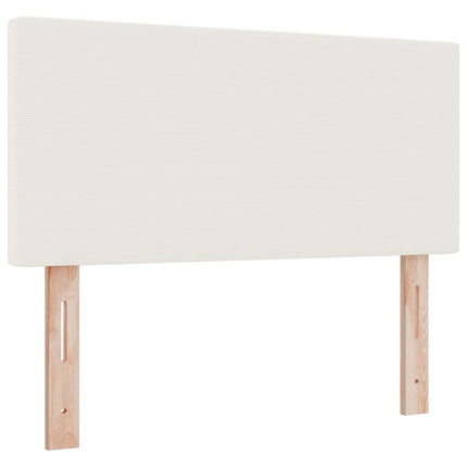 Box spring seng Creme og hvid 120 x 200 cm Velourstof