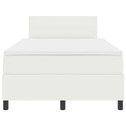Box spring seng Creme og hvid 120 x 200 cm Velourstof
