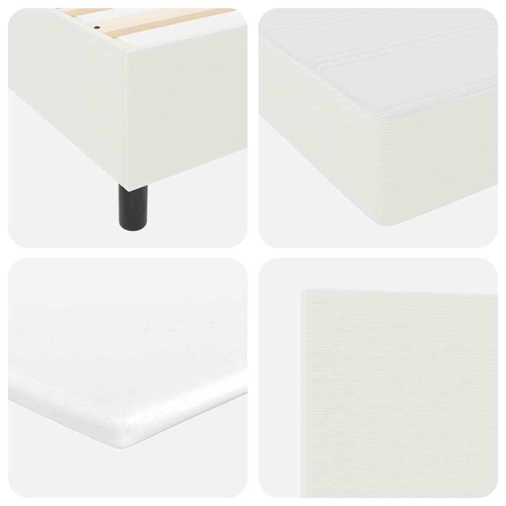 Box spring seng Creme og hvid 140 x 190 cm Velourstof
