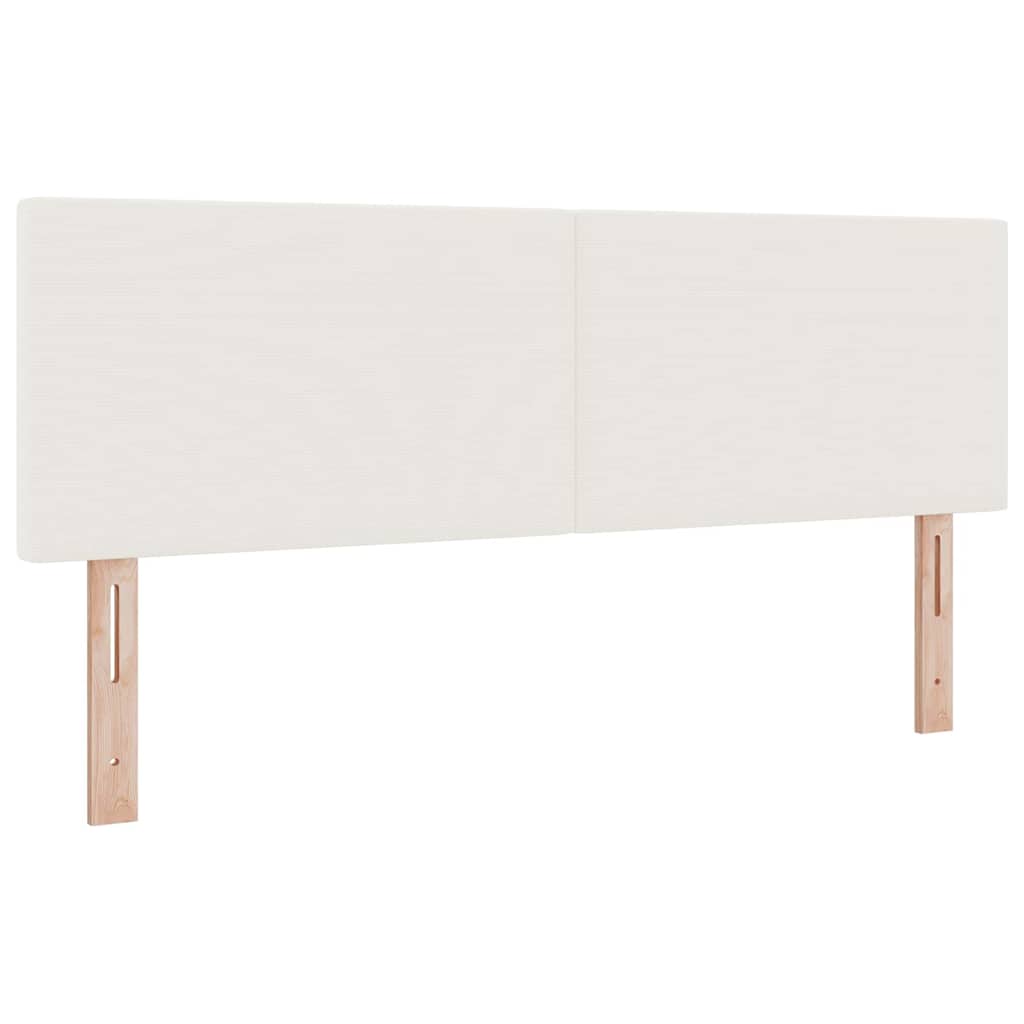 Box spring seng Creme og hvid 140 x 190 cm Velourstof