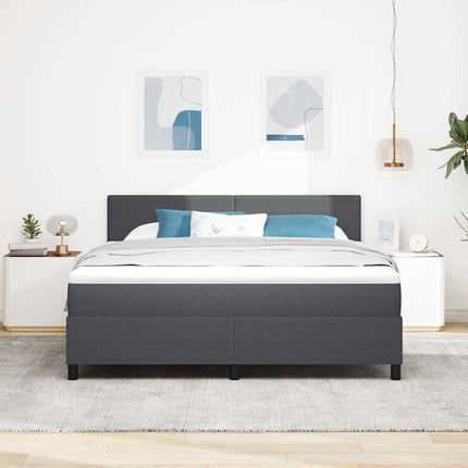 Box spring seng Mørkegrå og Hvid 180 x 200 cm Velourstof