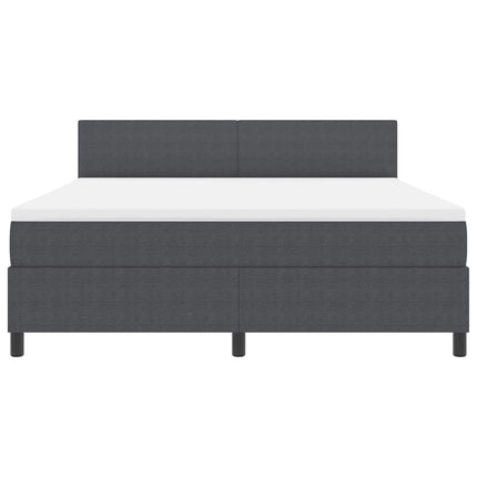 Box spring seng Mørkegrå og Hvid 180 x 200 cm Velourstof