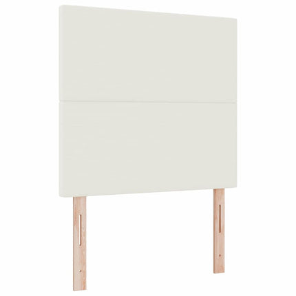 Box spring seng Creme og hvid 80 x 200 cm Velourstof