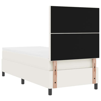 Box spring seng Creme og hvid 80 x 200 cm Velourstof