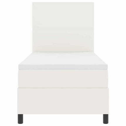 Box spring seng Creme og hvid 80 x 200 cm Velourstof