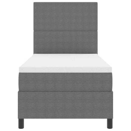 Box spring seng Lys Grå og Hvid 90 x 190 cm Velourstof