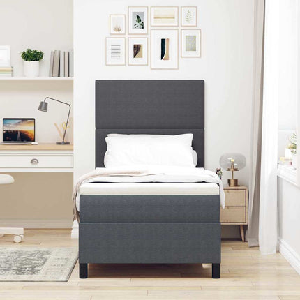 Box spring seng Mørkegrå og Hvid 90 x 190 cm Velourstof