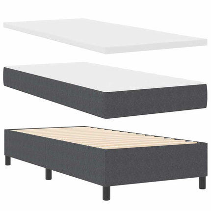 Box spring seng Mørkegrå og Hvid 90 x 190 cm Velourstof