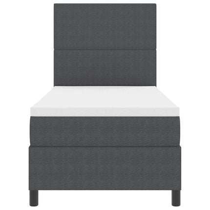 Box spring seng Mørkegrå og Hvid 90 x 190 cm Velourstof