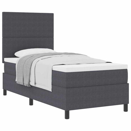 Box spring seng Mørkegrå og Hvid 90 x 190 cm Velourstof