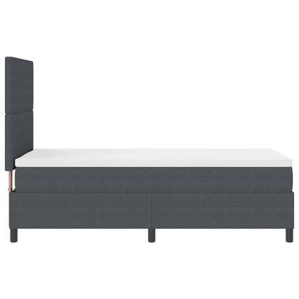 Box spring seng Mørkegrå og Hvid 90 x 190 cm Velourstof