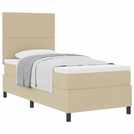Box spring seng Lys Grå og Hvid 100 x 200 cm Velourstof