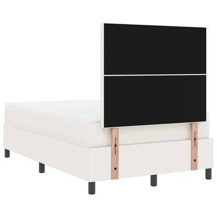 Box spring seng Creme og hvid 120 x 190 cm Velourstof