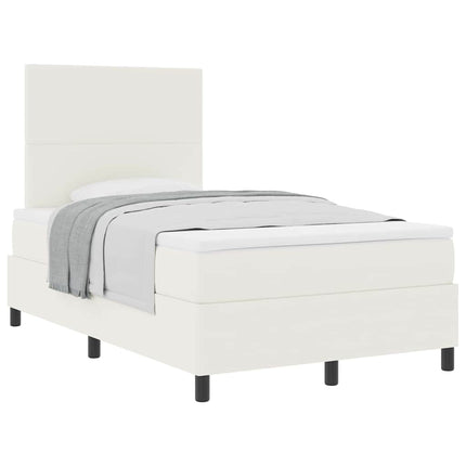Box spring seng Creme og hvid 120 x 190 cm Velourstof