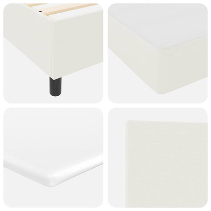 Box spring seng Creme og hvid 120 x 200 cm Velourstof