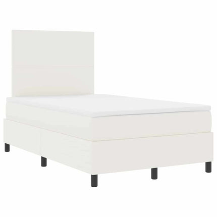 Box spring seng Creme og hvid 120 x 200 cm Velourstof