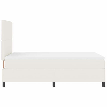 Box spring seng Creme og hvid 120 x 200 cm Velourstof