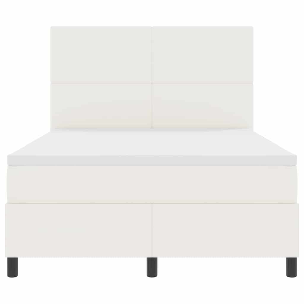 Box spring seng Creme og hvid 140 x 190 cm Velourstof