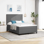 Box spring seng Lys Grå og Hvid 140 x 200 cm Velourstof