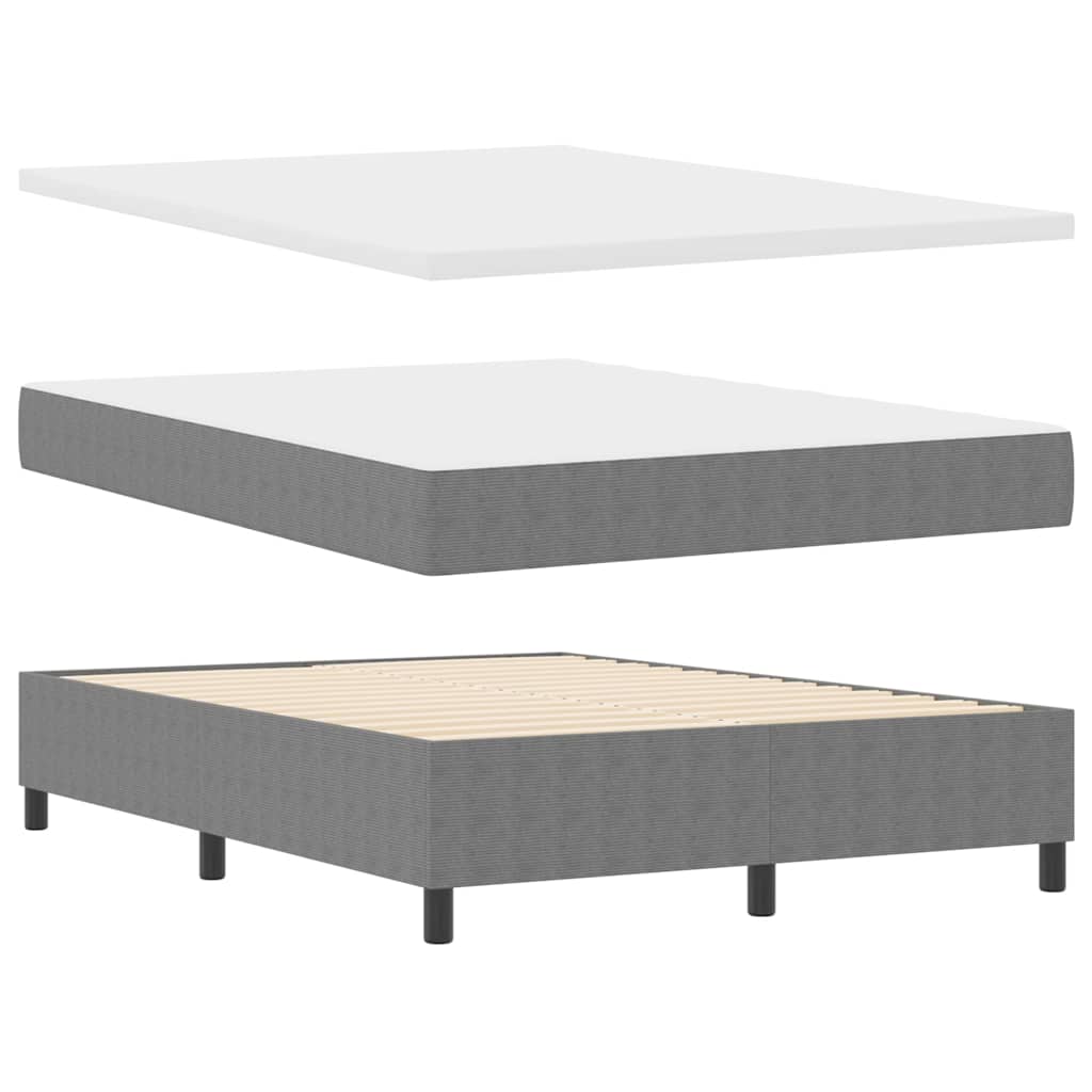 Box spring seng Lys Grå og Hvid 140 x 200 cm Velourstof