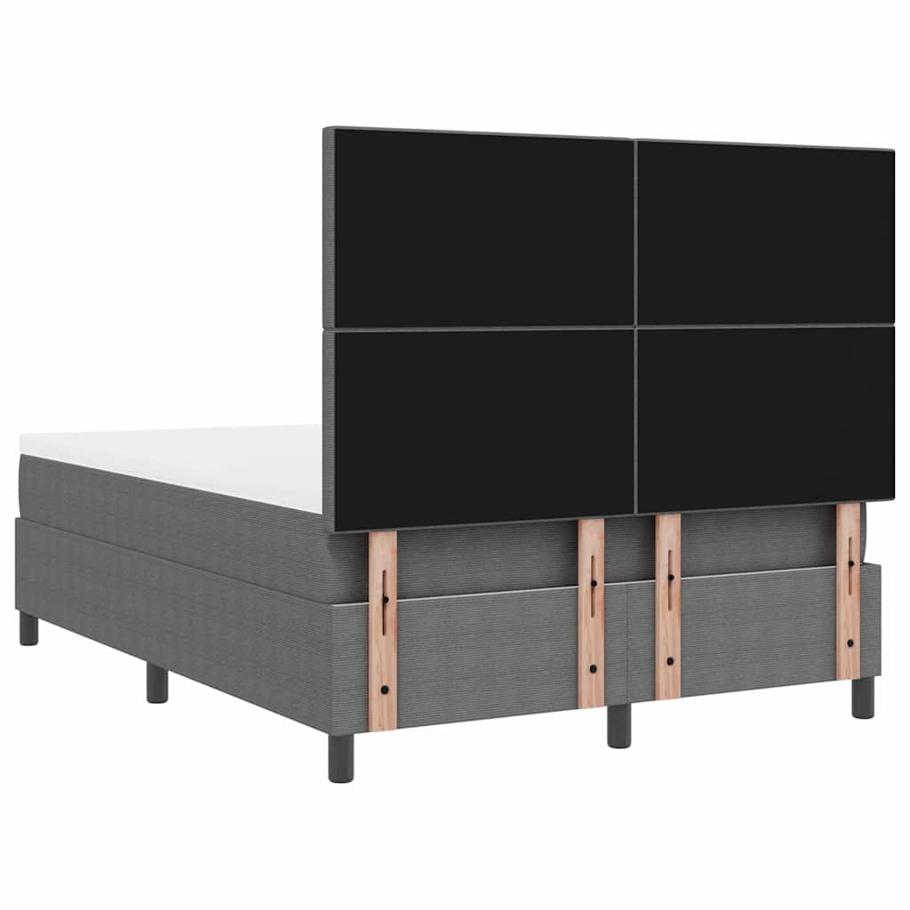 Box spring seng Lys Grå og Hvid 140 x 200 cm Velourstof