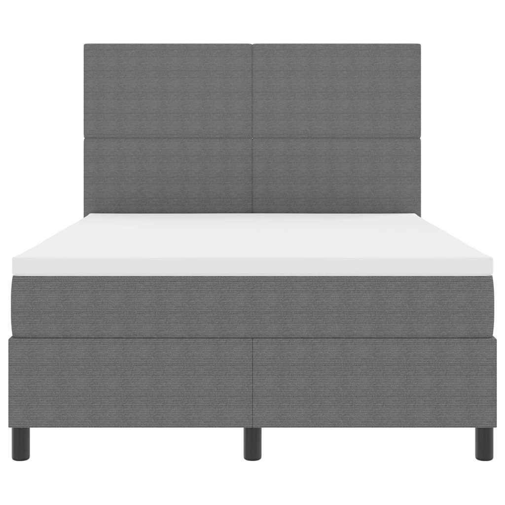 Box spring seng Lys Grå og Hvid 140 x 200 cm Velourstof