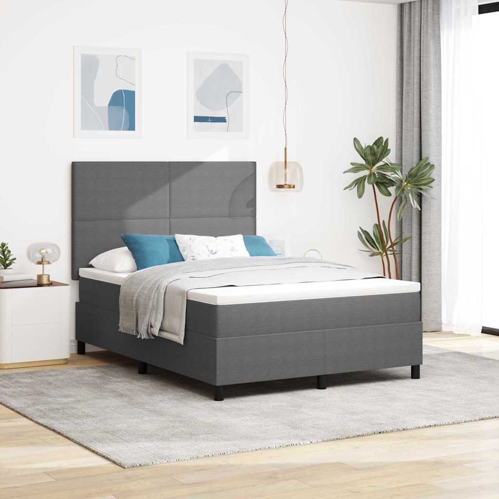 Box spring seng Lys Gr og Hvid 160 x 200 cm Velourstof