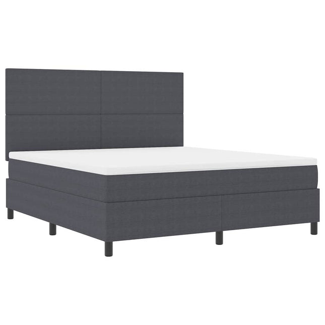 Box spring seng Mørkegrå og Hvid 180 x 200 cm Velourstof
