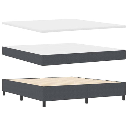 Box spring seng Mørkegrå og Hvid 180 x 200 cm Velourstof