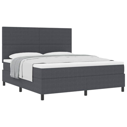 Box spring seng Mørkegrå og Hvid 180 x 200 cm Velourstof