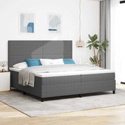 Box spring seng Lys Grå og Hvid 200 x 200 cm Velourstof