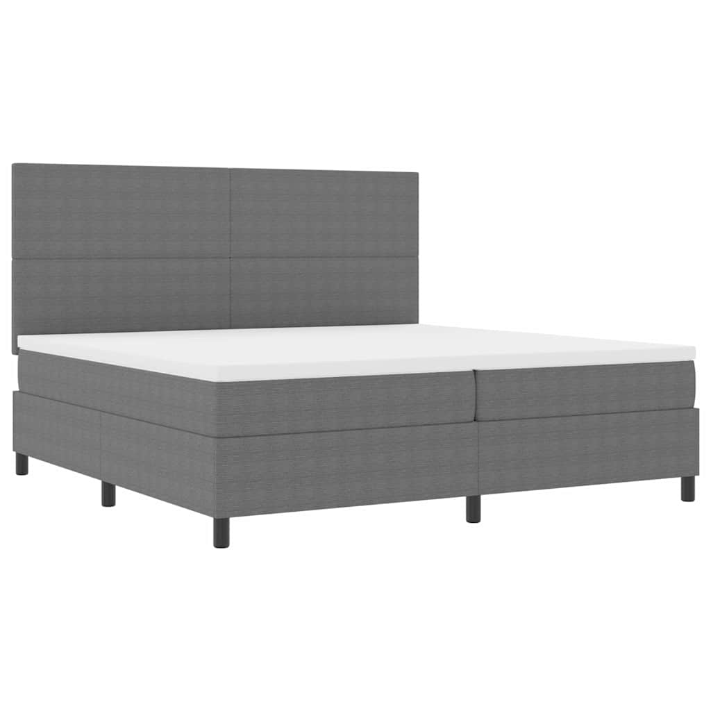 Box spring seng Lys Grå og Hvid 200 x 200 cm Velourstof