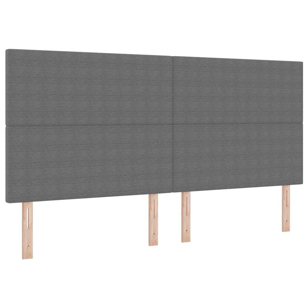 Box spring seng Lys Grå og Hvid 200 x 200 cm Velourstof
