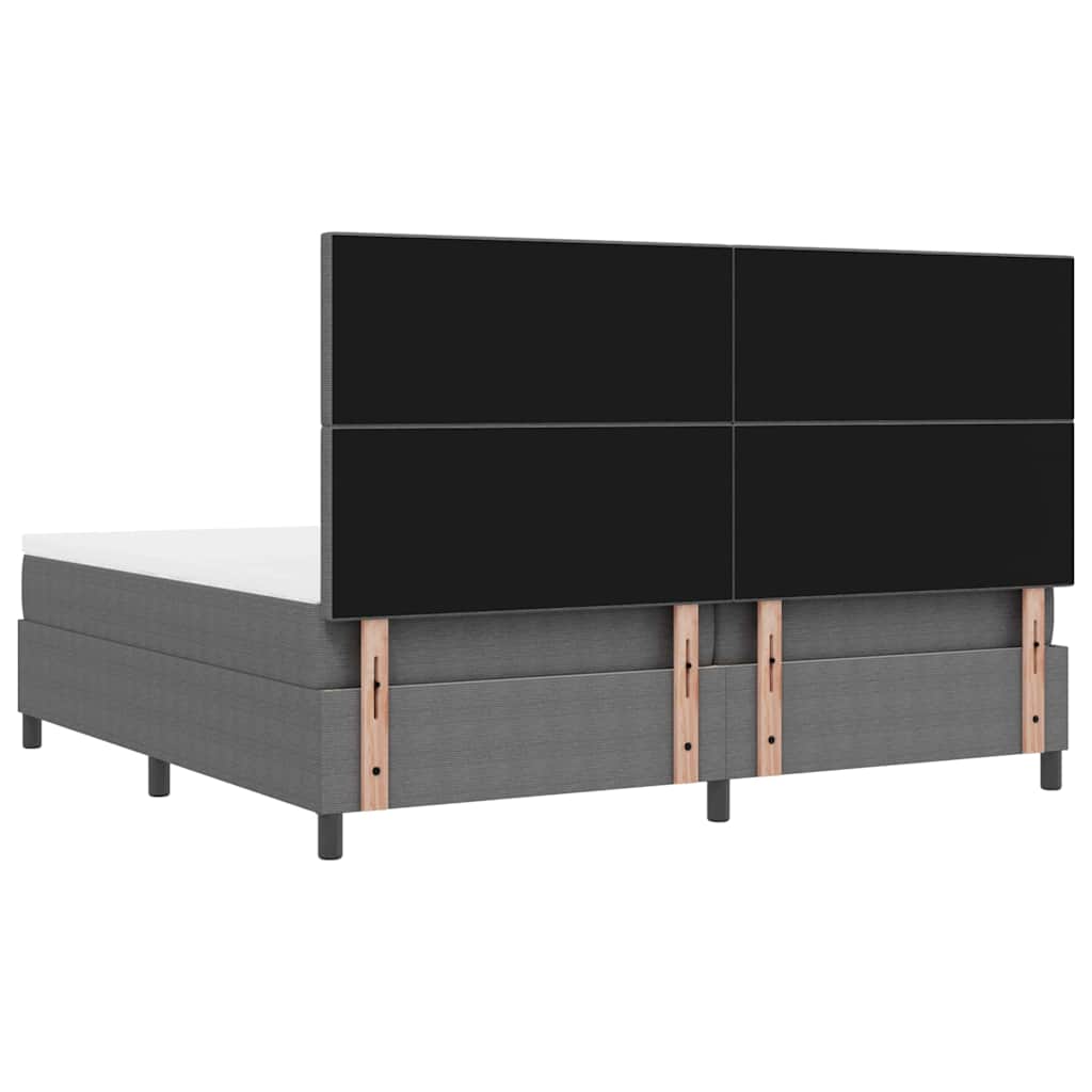 Box spring seng Lys Grå og Hvid 200 x 200 cm Velourstof