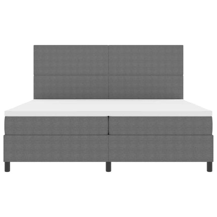 Box spring seng Lys Grå og Hvid 200 x 200 cm Velourstof