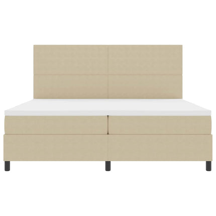 Box spring seng Lys Grå og Hvid 200 x 200 cm Velourstof