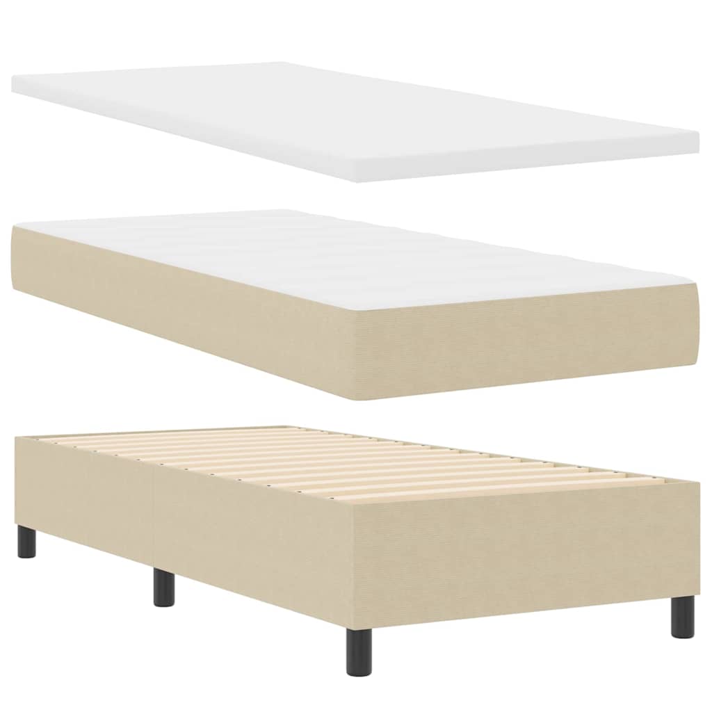 LED Box Spring Bed Lys Grå og Hvid 80 x 200 cm Velourstof