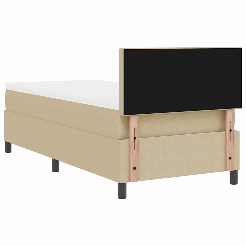 LED Box Spring Bed Lys Grå og Hvid 80 x 200 cm Velourstof