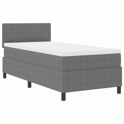 LED Box Spring Bed Lys Grå og Hvid 100 x 200 cm Velourstof