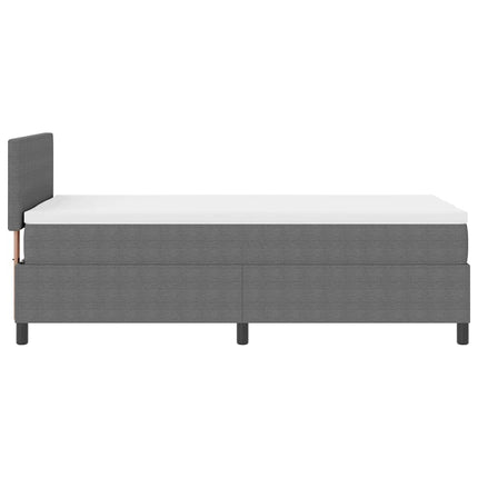 LED Box Spring Bed Lys Grå og Hvid 100 x 200 cm Velourstof